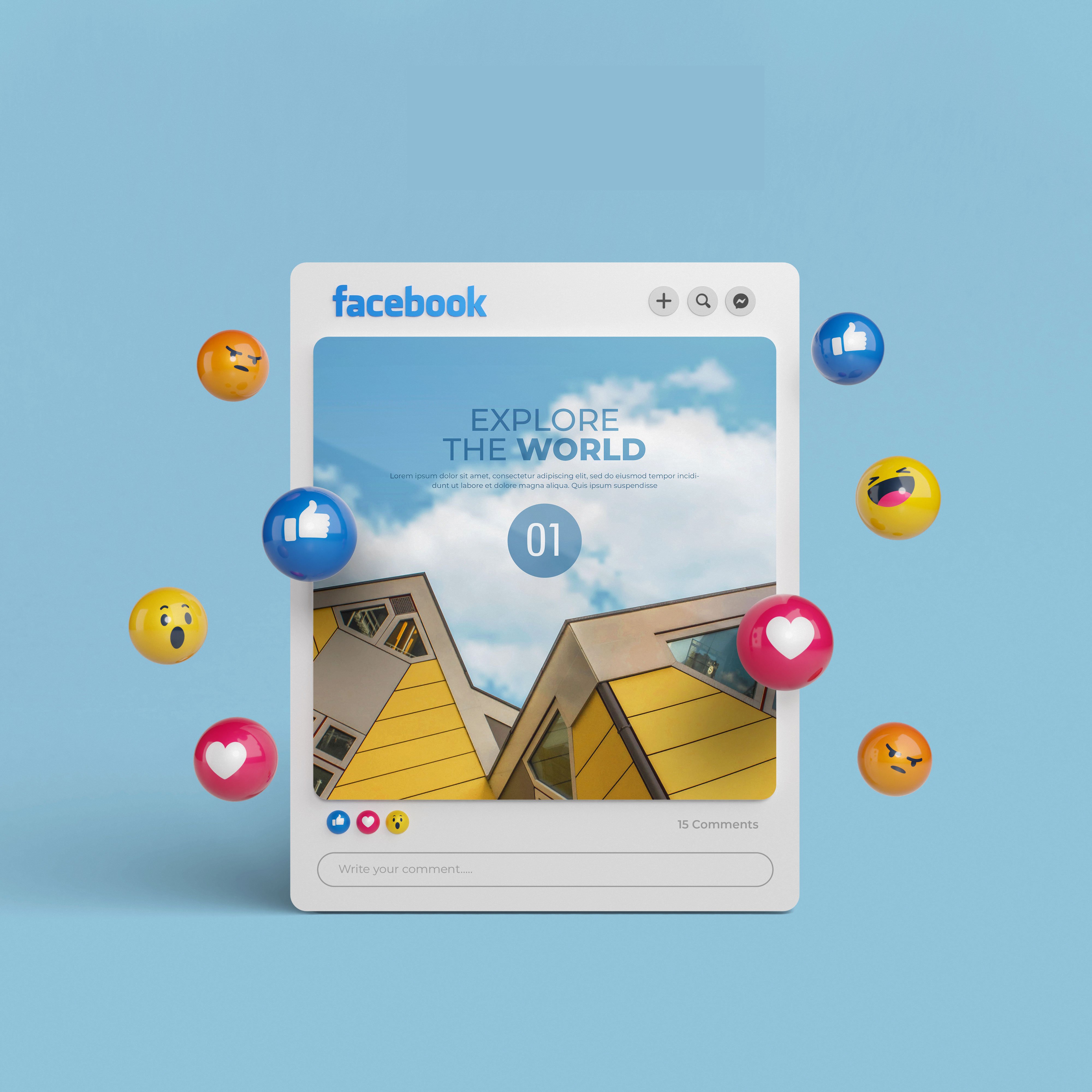 Facebook post mockup Illustration