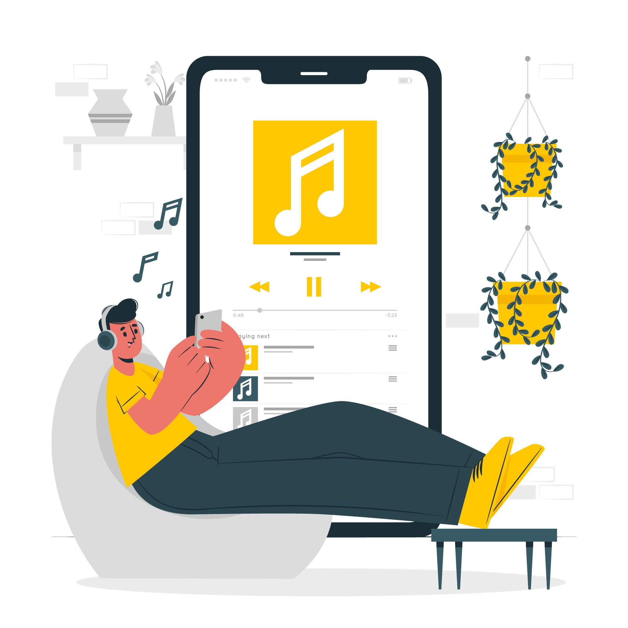 Music streaming Illustration